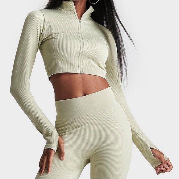 WOMEN'S PINK SODA SPORT RIBBED FULL ZIP JACKET. Size S-M - Picture 5 of 6